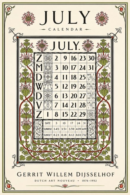 Gerrit Willem Dijsselhof July. No6 - Poszter