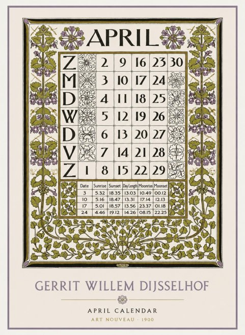 Gerrit Willem Dijsselhof April No2 - Poszter