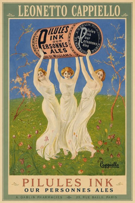 Leonetto Cappiello Pilules Ink Our Personnes Ales No3 - Poszter