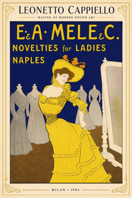 Leonetto Cappiello E.&a. Mele & C. Novelties for Ladies Naples No3 - Poszter