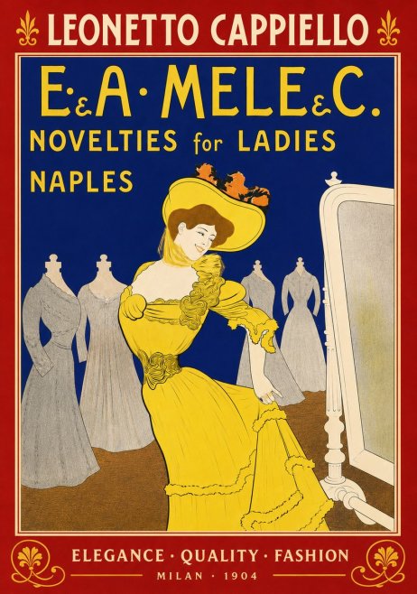 Leonetto Cappiello E.&a. Mele & C. Novelties for Ladies Naples No5 - Poszter