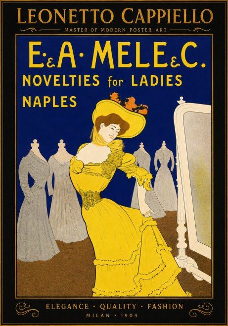 Leonetto Cappiello E.&a. Mele & C. Novelties for Ladies Naples No6 - Poszter
