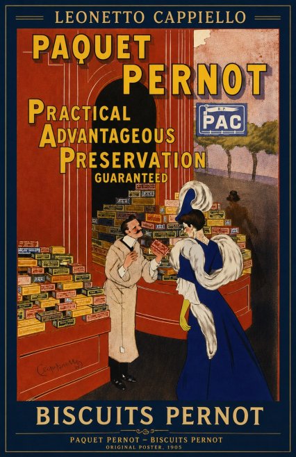 Leonetto Cappiello Paquet Pernot – Biscuits Pernot No4 - Poszter