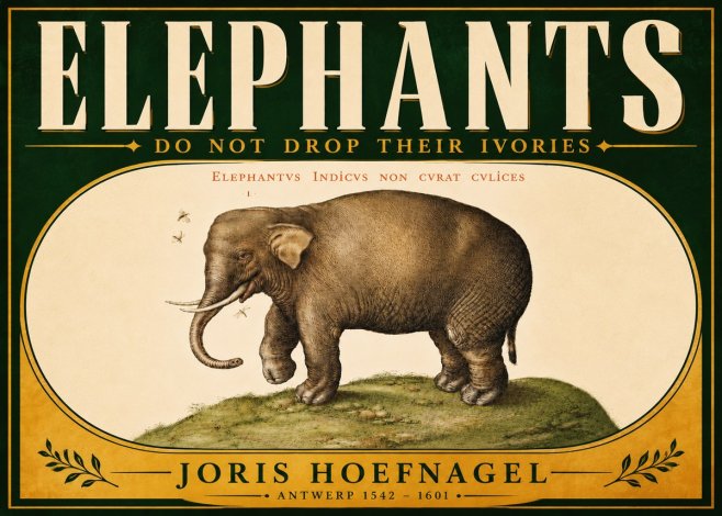 Joris Hoefnagel Elephant Does Not Drop Its Ivories No6 - Poszter