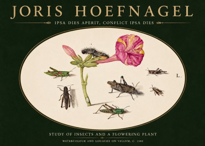 Joris Hoefnagel Study of Insects and a Flowering Plant No3 - Poszter