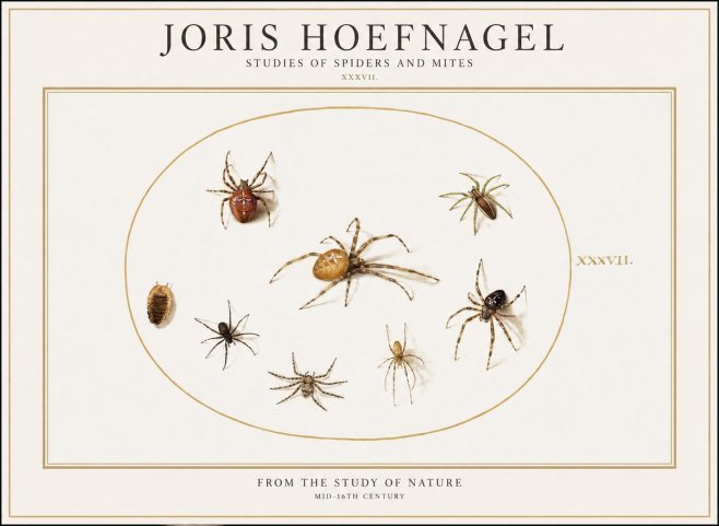 Joris Hoefnagel Study of Spiders and Mites - Plate Xxxvii. No2 - Poszter