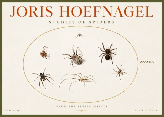 Joris Hoefnagel Studies of Spiders I No4 - Poszter