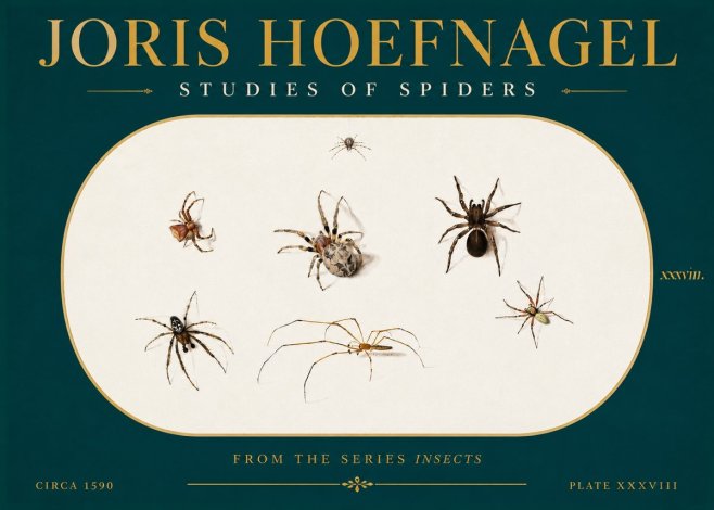 Joris Hoefnagel Studies of Spiders I No5 - Poszter