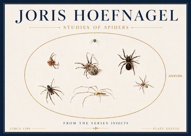 Joris Hoefnagel Studies of Spiders I No6 - Poszter