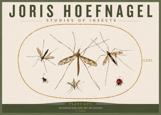 Joris Hoefnagel Studies of Insects II No5 - Poszter