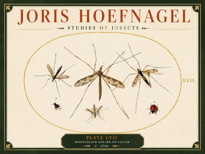 Joris Hoefnagel Studies of Insects II No6 - Poszter
