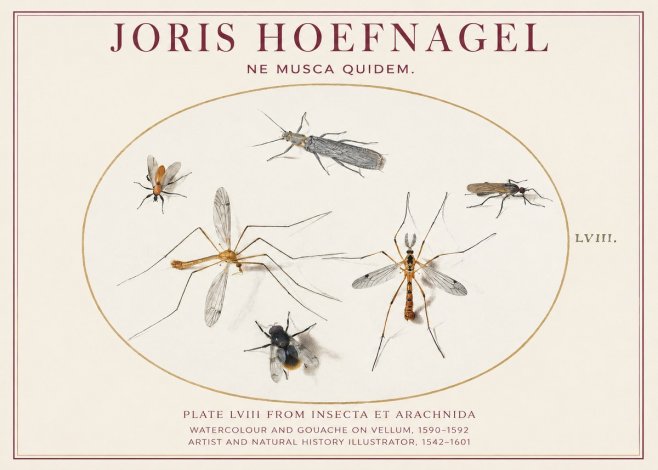 Joris Hoefnagel Plate Lviii from Insecta Et Arachnida No1 - Poszter