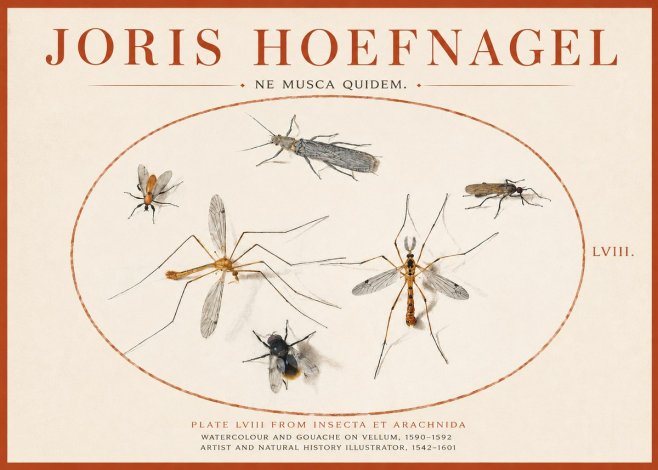 Joris Hoefnagel Plate Lviii from Insecta Et Arachnida No3 - Poszter