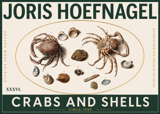 Joris Hoefnagel Crabs and Shells - Studies from Nature No5 - Poszter