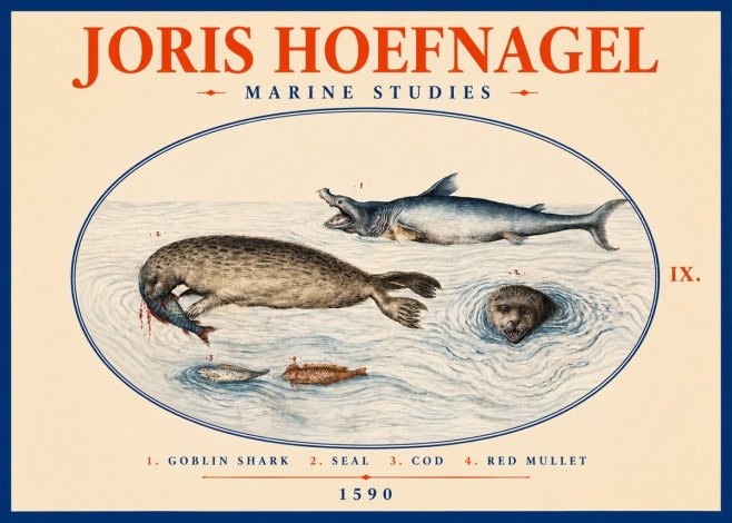 Joris Hoefnagel Marine Studies No2 - Poszter