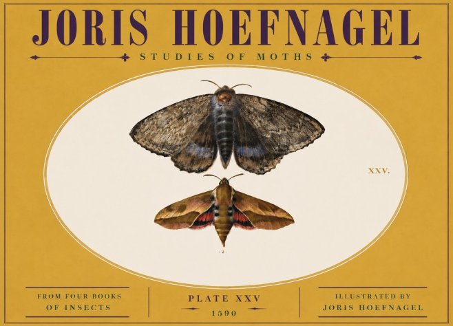 Joris Hoefnagel Studies of Moths I No5 - Poszter