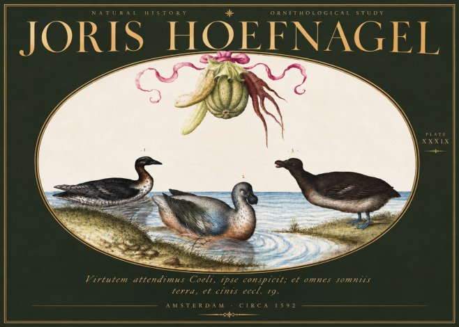 Joris Hoefnagel Ornithological Study No3 - Poszter