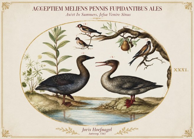 Joris Hoefnagel Acceptiem Meliens Pennis Fupidantibus Ales No1 - Poszter