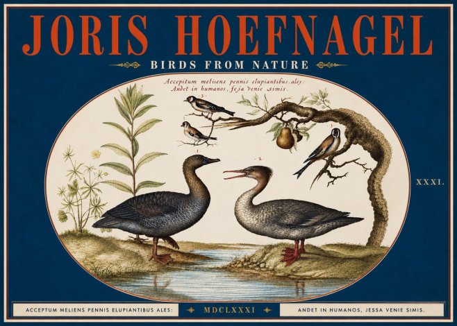 Joris Hoefnagel Acceptiem Meliens Pennis Fupidantibus Ales No6 - Poszter
