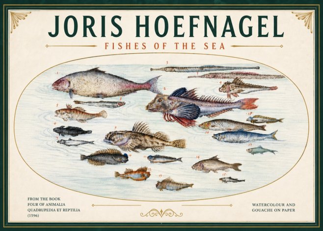 Joris Hoefnagel Fishes of the Sea III No6 - Poszter