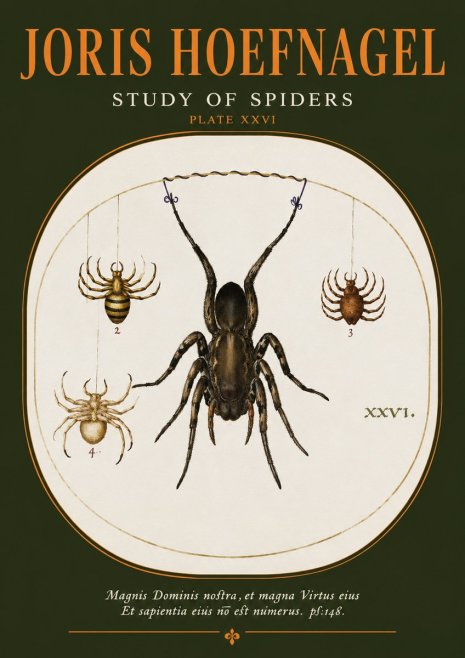 Joris Hoefnagel Study of Spiders No2 - Poszter