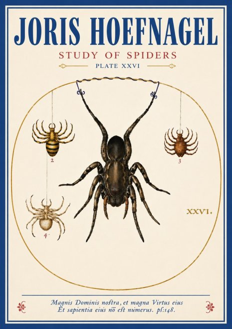 Joris Hoefnagel Study of Spiders No3 - Poszter