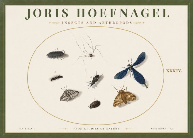 Joris Hoefnagel Insects and Arthropods No2 - Poszter