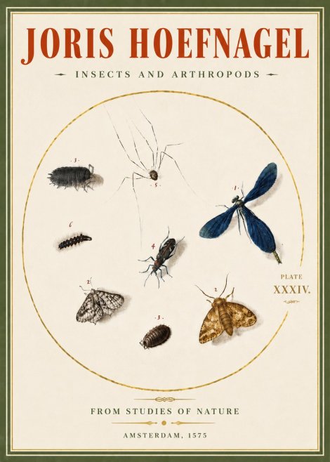 Joris Hoefnagel Insects and Arthropods No5 - Poszter