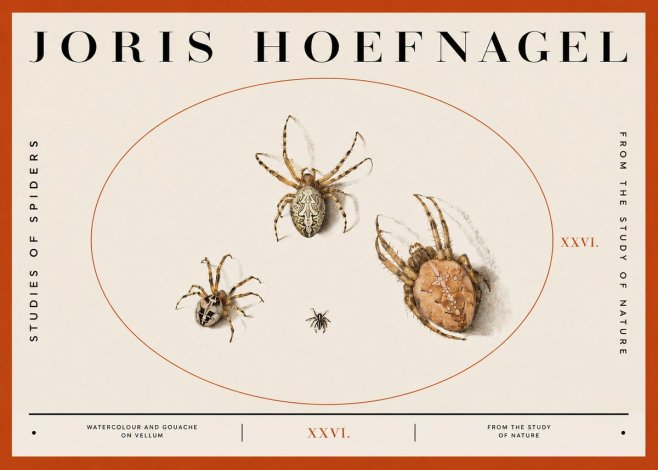 Joris Hoefnagel Studies of Spiders III No2 - Poszter