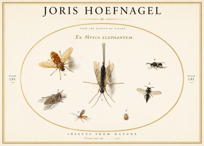 Joris Hoefnagel Ex Mvsca Elephantem. No1 - Poszter