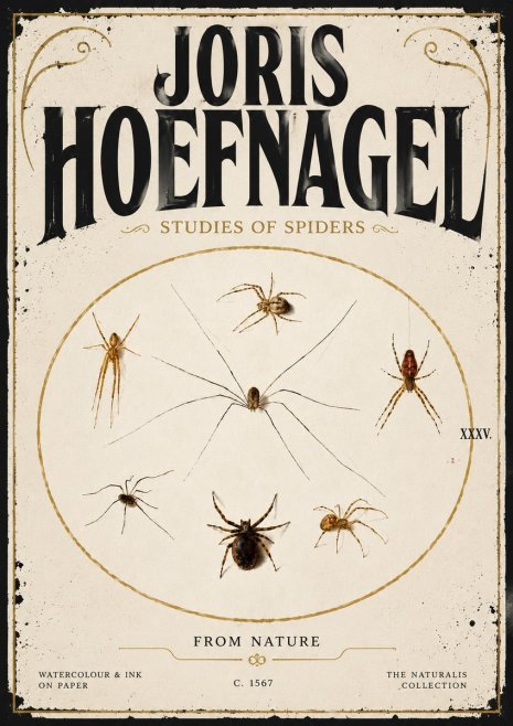 Joris Hoefnagel Studies of Spiders from Nature No5 - Poszter