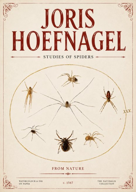 Joris Hoefnagel Studies of Spiders from Nature No6 - Poszter