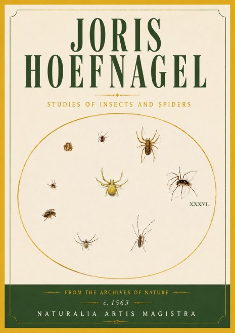 Joris Hoefnagel Studies of Insects and Spiders No6 - Poszter