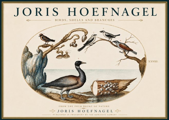 Joris Hoefnagel Birds, Shells and Branches No5 - Poszter