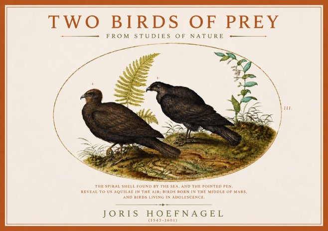 Joris Hoefnagel Two Birds of Prey - from Studies of Nature No3 - Poszter