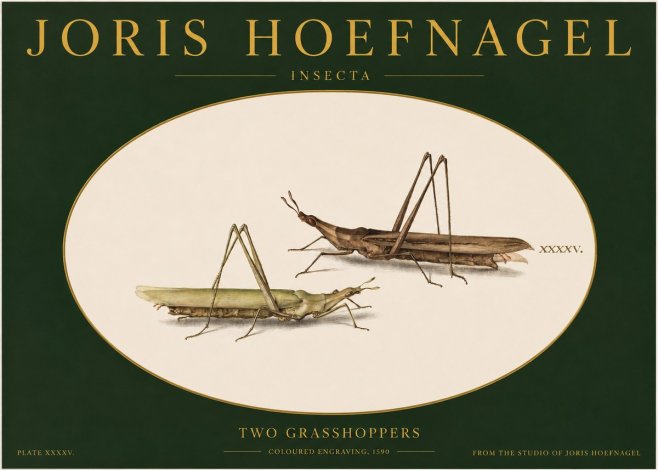Joris Hoefnagel Two Grasshoppers No2 - Poszter
