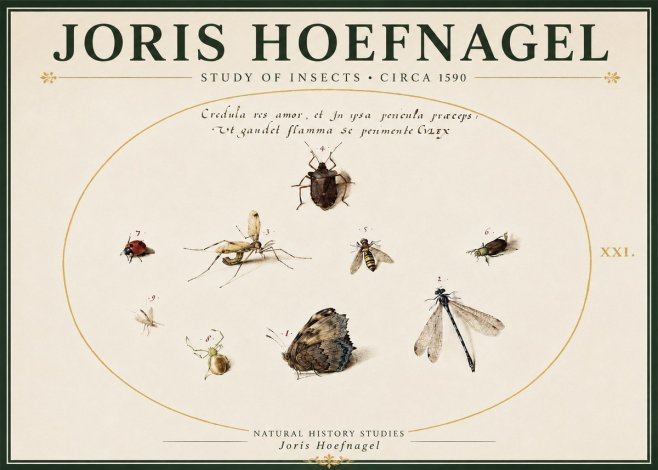 Joris Hoefnagel Study of Insects • Circa 1590 No5 - Poszter