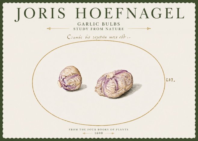 Joris Hoefnagel Garlic Bulbs Study from Nature No4 - Poszter