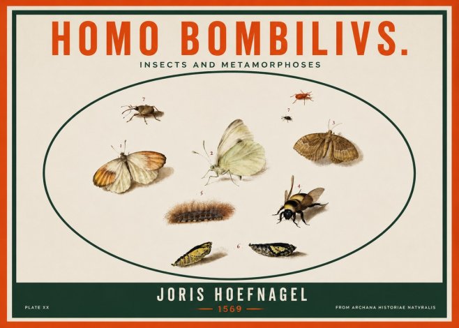 Joris Hoefnagel Homo Bombilivs. Insecta Et Metamorphoses No3 - Poszter