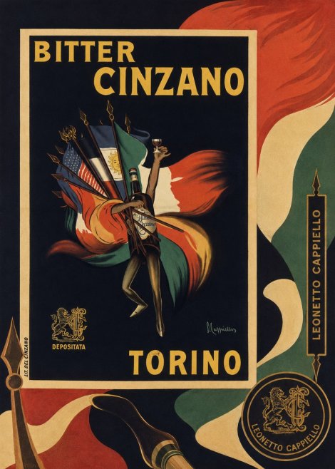 Leonetto Cappiello Bitter Cinzano Torino No6 - Poszter