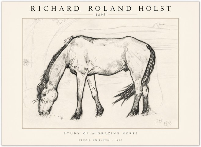 Richard Roland Holst Study of a Grazing Horse No1 - Poszter
