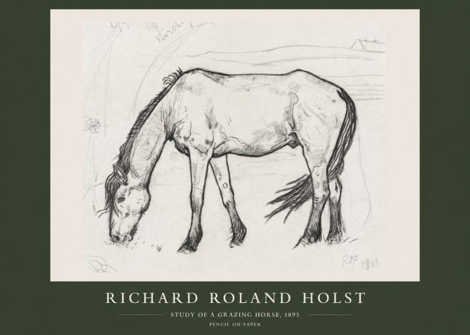 Richard Roland Holst Study of a Grazing Horse No2 - Poszter