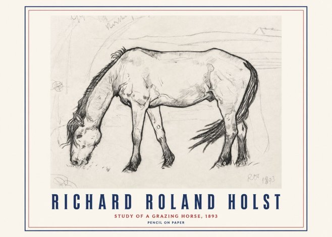 Richard Roland Holst Study of a Grazing Horse No3 - Poszter