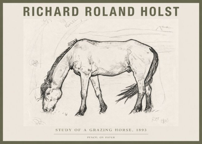Richard Roland Holst Study of a Grazing Horse No4 - Poszter