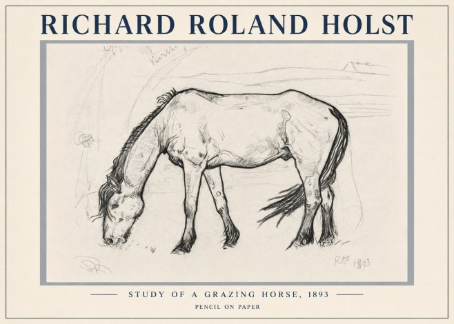 Richard Roland Holst Study of a Grazing Horse No5 - Poszter
