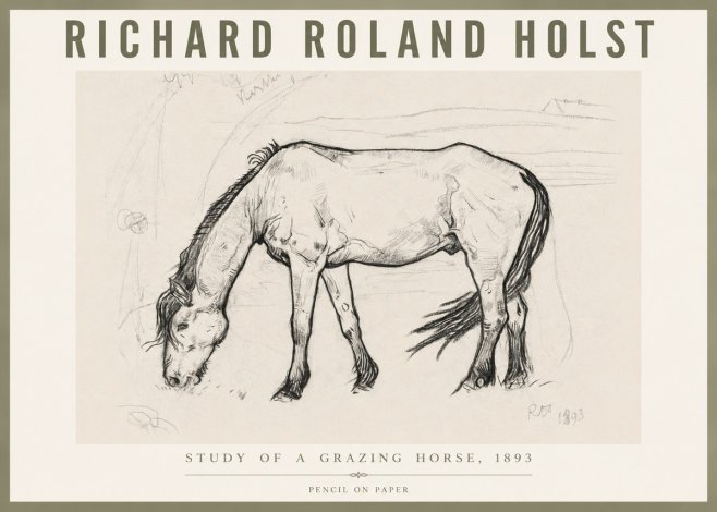 Richard Roland Holst Study of a Grazing Horse No6 - Poszter
