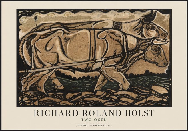 Richard Roland Holst Two Oxen No1 - Poszter