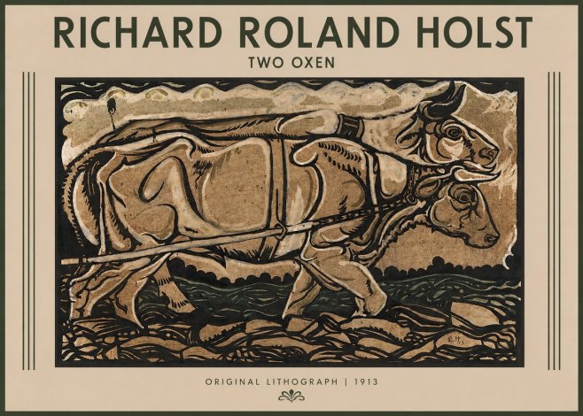 Richard Roland Holst Two Oxen No2 - Poszter
