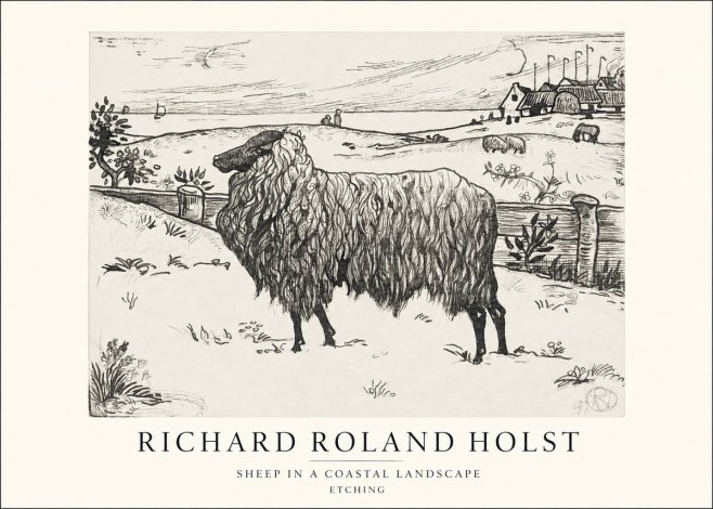 Richard Roland Holst Sheep in a Coastal Landscape No1 - Poszter