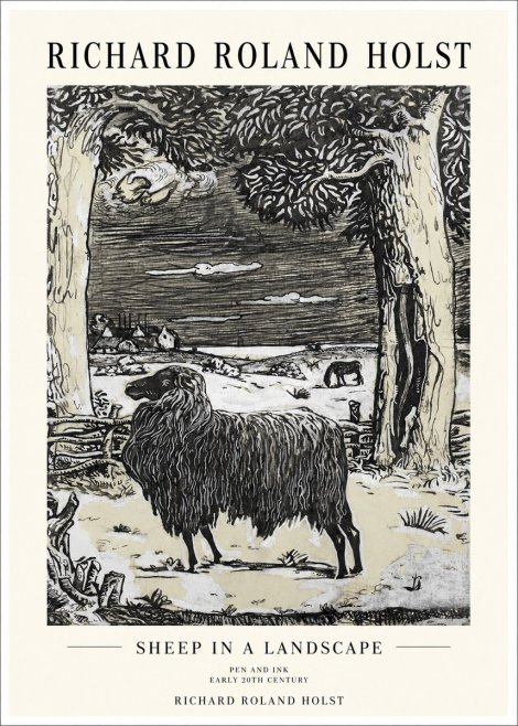 Richard Roland Holst Sheep in a Landscape No1 - Poszter